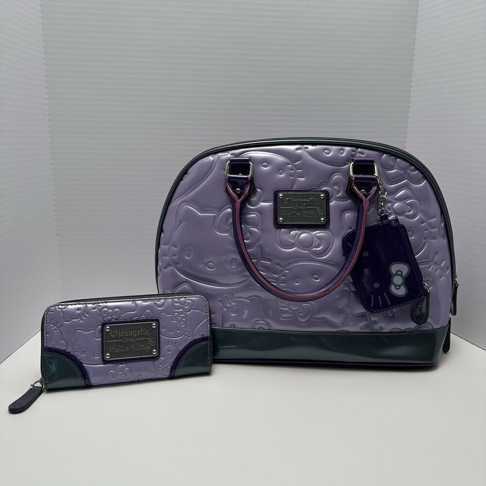 2014 LIMITED EDITION Loungefly x Hello Kitty Purple Embossed Purse & Wallet RARE